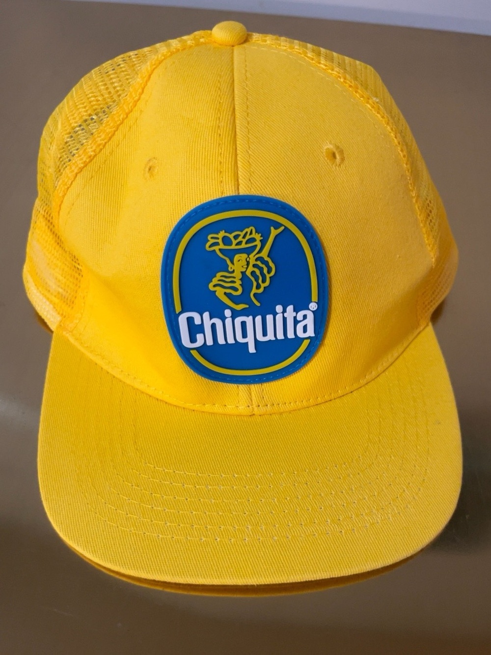 Official Chiquita Trucker Hat Yellow Mesh Snapback 3D PVC Logo Banana Promo NWOT